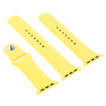 For Apple Watch Series 7 41mm / 6 & SE & 5 & 4 40mm / 3 & 2 & 1 38mm High-performance Ordinary & Longer Rubber Sport Watch Band with Pin-and-tuck Closure (Shiny Yellow)