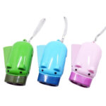 3 PCS Hand Press Powered Cartoon Pig Shaped Flashlight, Emergency LED, 2 Lights, with Strap, Random Color Delivery