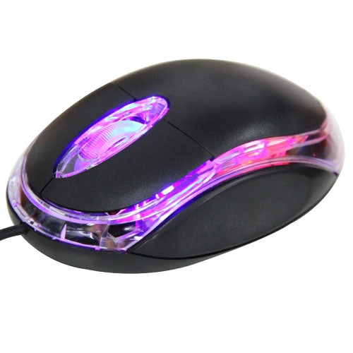 1000dpi Colorful Light USB Scroll Wheel Optical Mouse(Black)