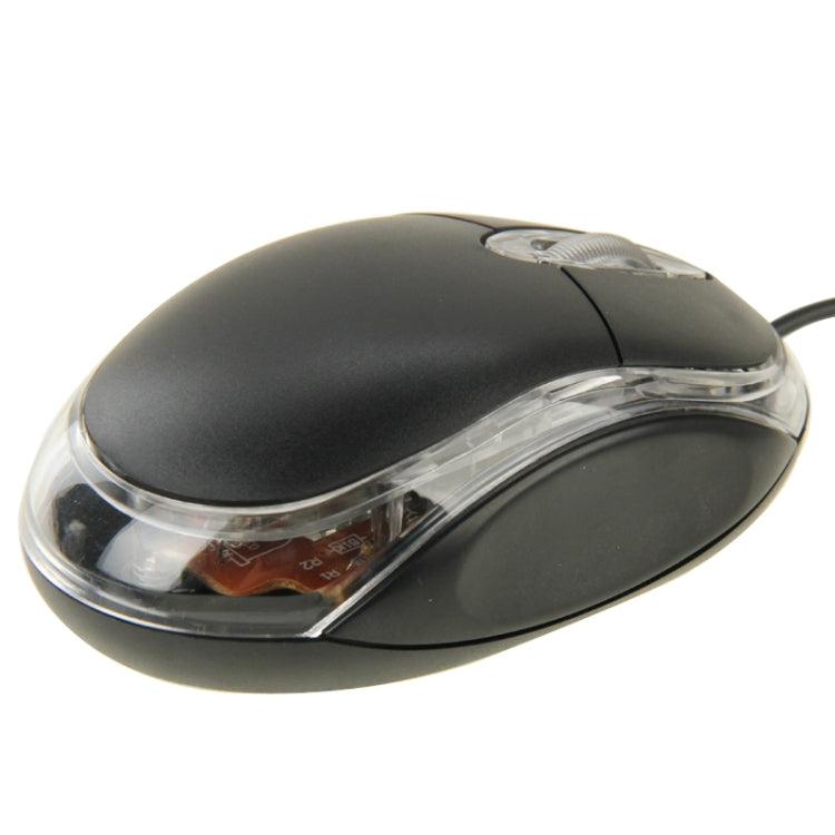 1000dpi Colorful Light USB Scroll Wheel Optical Mouse(Black)