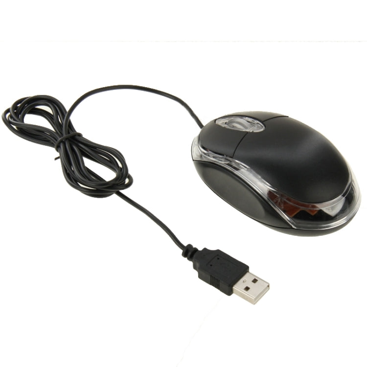 1000dpi Colorful Light USB Scroll Wheel Optical Mouse(Black)