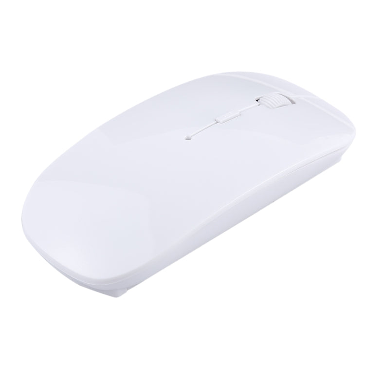 2.4GHz Wireless Ultra-thin Laser Optical Mouse with USB Mini Receiver, Plug and Play(White)