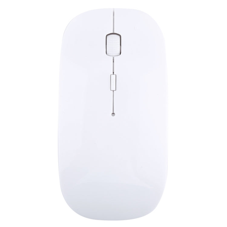 2.4GHz Wireless Ultra-thin Laser Optical Mouse with USB Mini Receiver, Plug and Play(White)