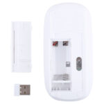 2.4GHz Wireless Ultra-thin Laser Optical Mouse with USB Mini Receiver, Plug and Play(White)