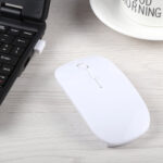 2.4GHz Wireless Ultra-thin Laser Optical Mouse with USB Mini Receiver, Plug and Play(White)