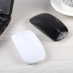 2.4GHz Wireless Ultra-thin Laser Optical Mouse with USB Mini Receiver, Plug and Play(Black)