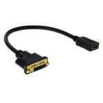 30cm HDMI Female to DVI 24+5 Pin Female Adapater Cable(Black)