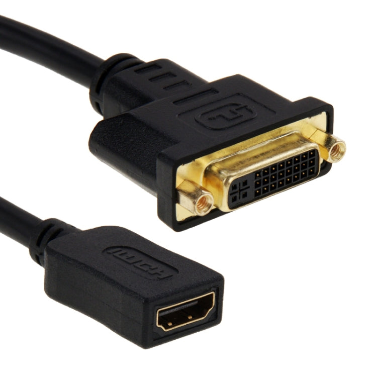 30cm HDMI Female to DVI 24+5 Pin Female Adapater Cable(Black)