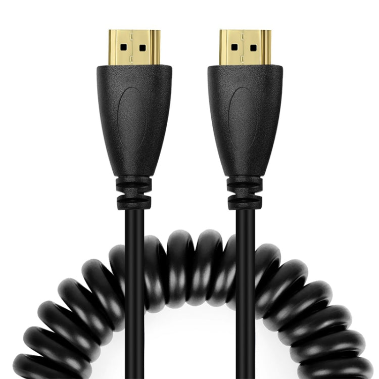 1.4 Version, Gold Plated 19 Pin HDMI Male to HDMI Male Coiled Cable, Support 3D / Ethernet, Length: 60cm (can be extended up to 2m)