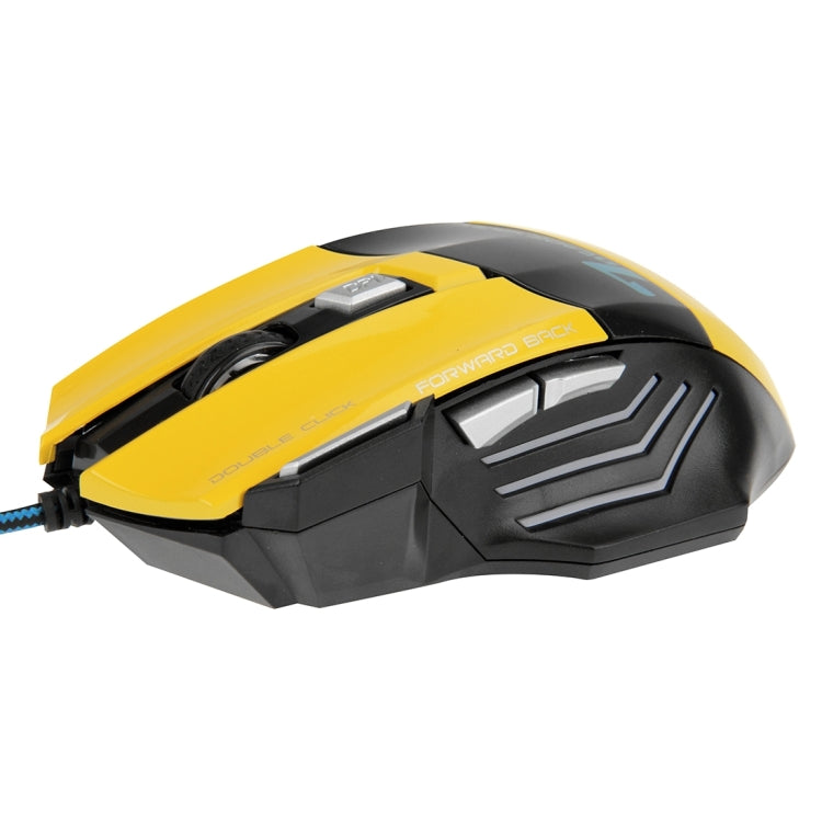 7 Buttons with Scroll Wheel 5000 DPI LED Wired Optical Gaming Mouse for Computer PC Laptop(Yellow)