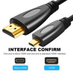 1.5m Gold Plated 3D 1080P Micro HDMI Male to HDMI Male cable for Mobile Phone, Cameras, GoPro