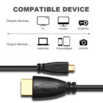 1.5m Gold Plated 3D 1080P Micro HDMI Male to HDMI Male cable for Mobile Phone, Cameras, GoPro