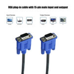 1.5m High Quality VGA 15 Pin Male to VGA 15 Pin Male Cable for LCD Monitor / Projector