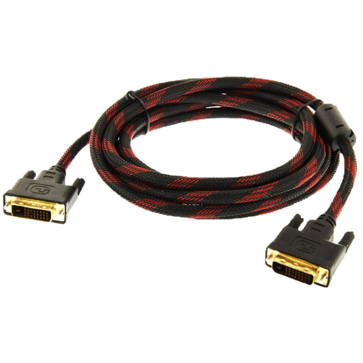 Nylon Netting Style DVI-D Dual Link 24+1 Pin Male to Male M / M Video Cable, Length: 3m