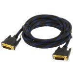 Nylon Netting Style DVI-I Dual Link 24+5 Pin Male to Male M / M Video Cable, Length: 5m