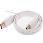 1.4 Version，Gold Plated HDMI to HDMI 19Pin Flat Cable, Support Ethernet, 3D, 1080P, HD TV / Video / Audio etc, Length: 0.5m  (White)