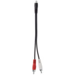 3.5mm female stereo jack to 2 male RCA plugs cable, Length: 38cm