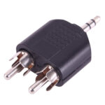 2 RCA Male to 3.5mm Male Jack Audio Y Adapter(Black)