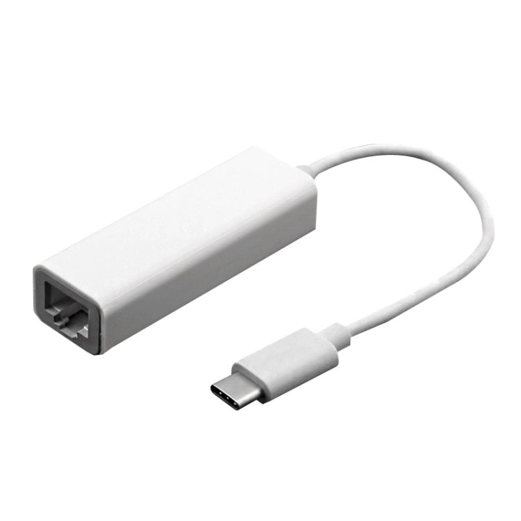 10cm USB-C / Type-C 3.1 Highspeed Ethernet Adapter, For MacBook 12 inch / Chromebook Pixel 2015, Length: 10cm(White)