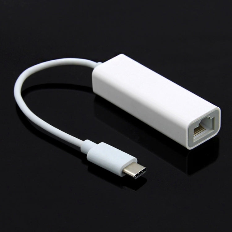 10cm USB-C / Type-C 3.1 Highspeed Ethernet Adapter, For MacBook 12 inch / Chromebook Pixel 2015, Length: 10cm(White)