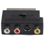 Scart Male to Female with Composite AV + S-Video Sockets(Black)