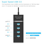 4 Ports USB 3.0 Hub Splitter with LED, Super Speed 5Gbps, BYL-P104(Black)