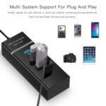 4 Ports USB 3.0 Hub Splitter with LED, Super Speed 5Gbps, BYL-P104(Black)