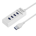 4 Ports USB 3.0 Hub Splitter with LED, Super Speed 5Gbps, BYL-P104(White)