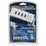 4 Ports USB 3.0 Hub Splitter with LED, Super Speed 5Gbps, BYL-P104(White)