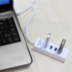 4 Ports USB 3.0 Hub Splitter with LED, Super Speed 5Gbps, BYL-P104(White)