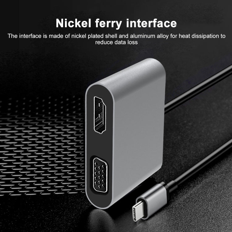 2 in 1 Multifunctional USB-C / Type-C to HDMI+VGA HUB Docking Station