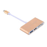 5 in 1 Micro SD + SD + USB 3.0 + USB 2.0 + Micro USB Port to USB-C / Type-C OTG COMBO Adapter Card Reader for Tablet, Smartphone, PC(Gold)