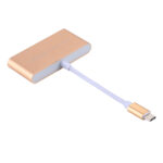 5 in 1 Micro SD + SD + USB 3.0 + USB 2.0 + Micro USB Port to USB-C / Type-C OTG COMBO Adapter Card Reader for Tablet, Smartphone, PC(Gold)