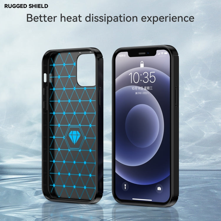 For iPhone 12 / 12 Pro Brushed Texture Carbon Fiber TPU Case (Black)