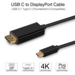 4K 60Hz Type-C to DP DisplayPort Connecting DP Adapter Cable, Cable Length: 1.8m