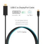 4K 60Hz Type-C to DP DisplayPort Connecting DP Adapter Cable, Cable Length: 1.8m