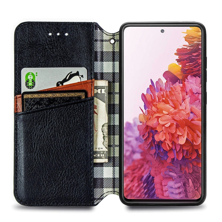 For Galaxy S20 FE(4G/5G) / S20 Lite Cubic Grid Pressed Horizontal Flip Magnetic PU Leather Case with Holder & Card Slots & Wallet(Black)