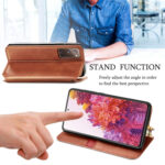 For Galaxy S20 FE(4G/5G) / S20 Lite Cubic Grid Pressed Horizontal Flip Magnetic PU Leather Case with Holder & Card Slots & Wallet(Brown)