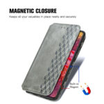 For Galaxy S20 FE(4G/5G) / S20 Lite Cubic Grid Pressed Horizontal Flip Magnetic PU Leather Case with Holder & Card Slots & Wallet(Gray)