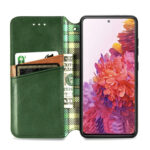 For Galaxy S20 FE(4G/5G) / S20 Lite Cubic Grid Pressed Horizontal Flip Magnetic PU Leather Case with Holder & Card Slots & Wallet(Green)