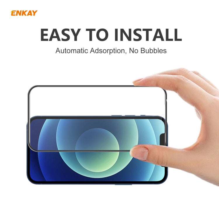 For iPhone 12 / 12 Pro 2pcs ENKAY Hat-Prince Anti-drop Full Glue Tempered Glass Full Screen Film Anti-fall Protector