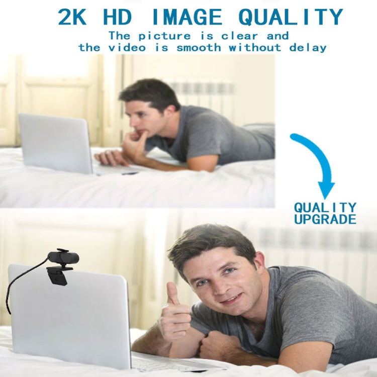 B1 4 Million Pixels 2K Resolution HD 1080P 360 Degrees Rotation Webcam with Mic & Tripod