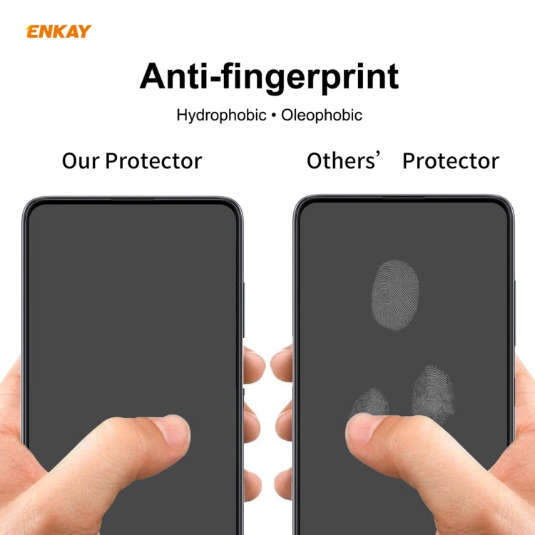 For Samsung Galaxy S21 5G 2pcs ENKAY Hat-Prince Full Glue 0.26mm 9H 2.5D Tempered Glass Full Coverage Film Support Fingerprint Unlock