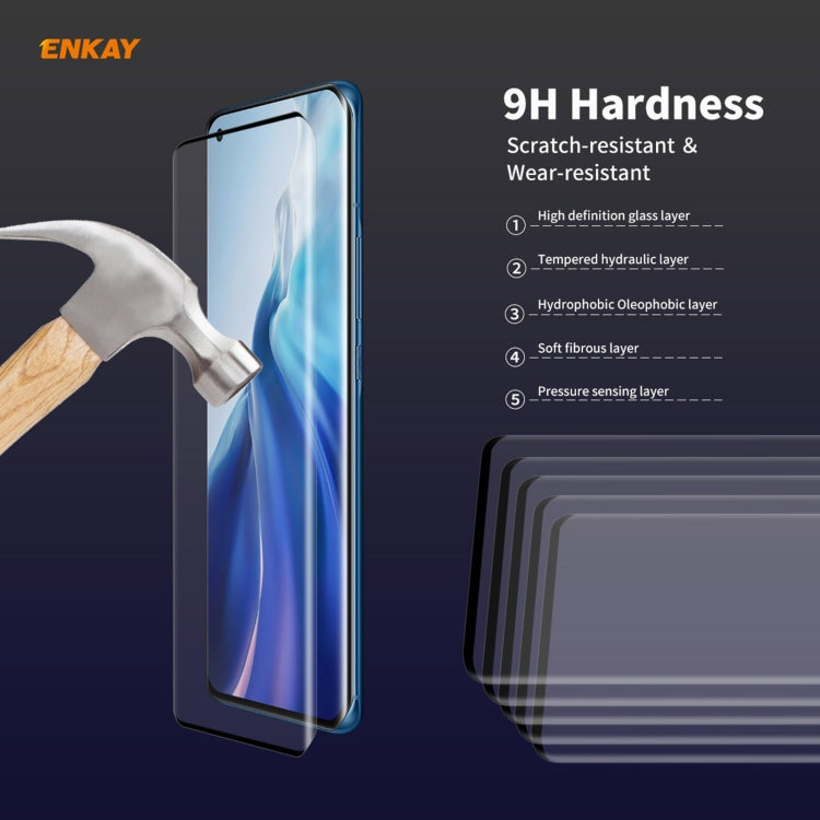 1 PCS For Xiaomi Mi 11 ENKAY Hat-Prince 0.26mm 9H 3D Explosion-proof Full Screen Curved Heat Bending Tempered Glass Film