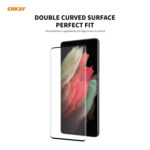 For Samsung Galaxy S21 Ultra 2pcs ENKAY Hat-Prince 0.26mm 9H 3D Explosion-proof Full Screen Curved Heat Bending Tempered Glass Film