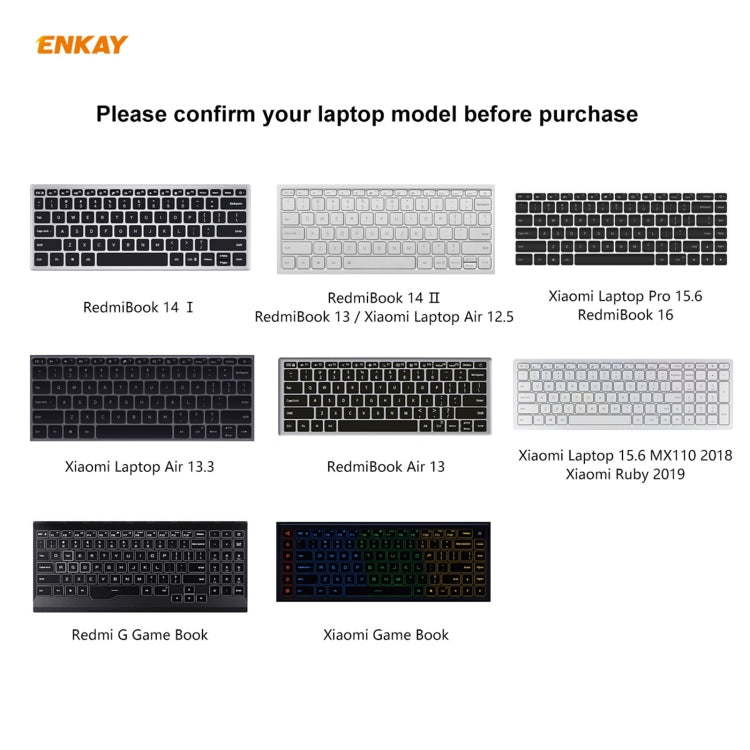 For Xiaomi Laptop Pro 15.6 ENKAY Ultrathin Soft TPU Keyboard Protector Film, US Version