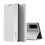 For Samsung Galaxy S20 Side Electroplated Magnetic Ultra-Thin Horizontal Flip Leather Case with Holder(Silver)