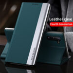 For Samsung Galaxy S20 Side Electroplated Magnetic Ultra-Thin Horizontal Flip Leather Case with Holder(Light Blue)