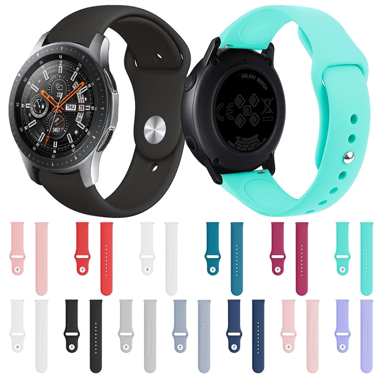 Monochrome Silicone Watch Band for Samsung Galaxy Watch Active 2 22mm(baby blue)