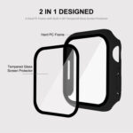 ENKAY Hat-Prince 2 in 1 PC Frame + 9H Tempered Glass Protector Full Coverage Case For Apple Watch Series 8 / 7 41mm(Transparent)